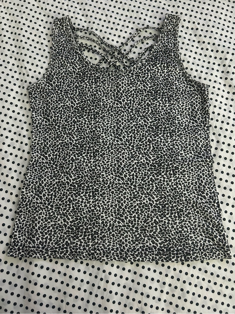 Cheetah print cross back tank top